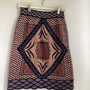M Missoni Skirt Womens 4 3D Knit Alpaca Blend Iconic Pattern Italy Gossip Girl